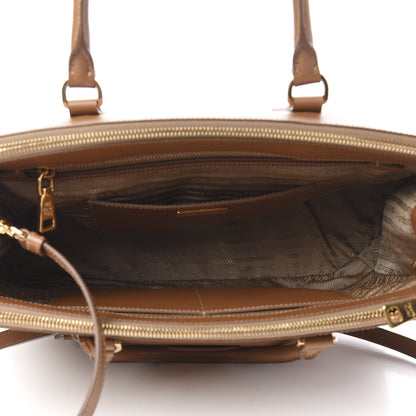 Prada Saffiano Galleria Front Pocket Tote Caramel 5 of 11