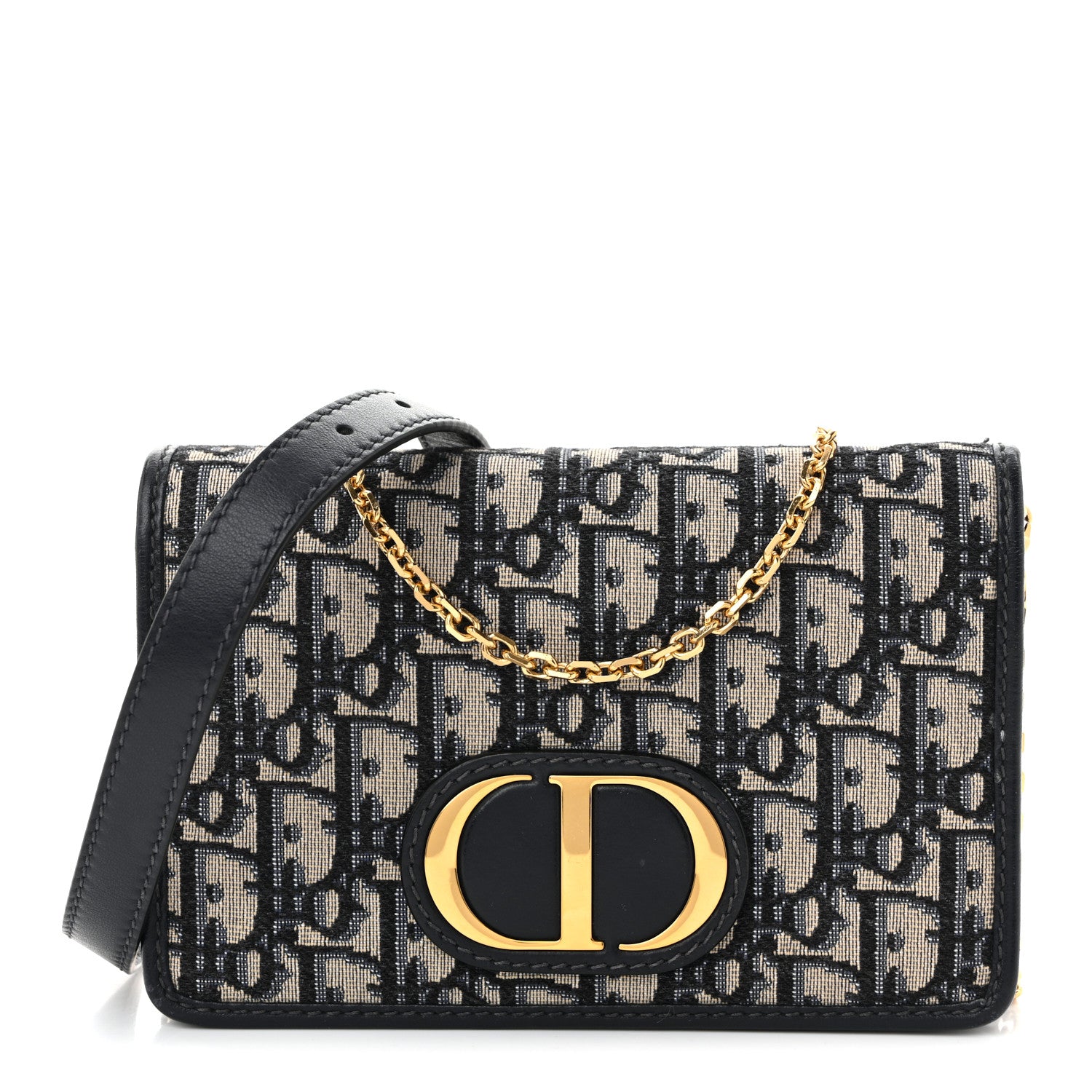 Christian Dior Oblique 30 Montaigne 2-In-1 Pouch Blue 1 of 10