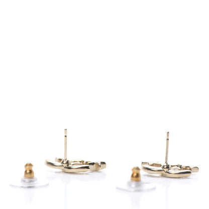 Chanel Crystal CC Starfall Earrings Gold 3 of 5