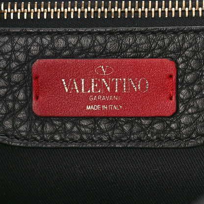 Valentino Garavani Pebbled Calfskin Rockstud Double Pocket Backpack Black 6 of 8