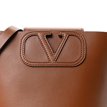 Valentino Garavani Calfskin Vlogo Bucket Bag Brown 7 of 9