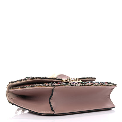 Valentino Garavani Vitello Beaded Small Glam Lock Rockstud Flap Poudre 4 of 10