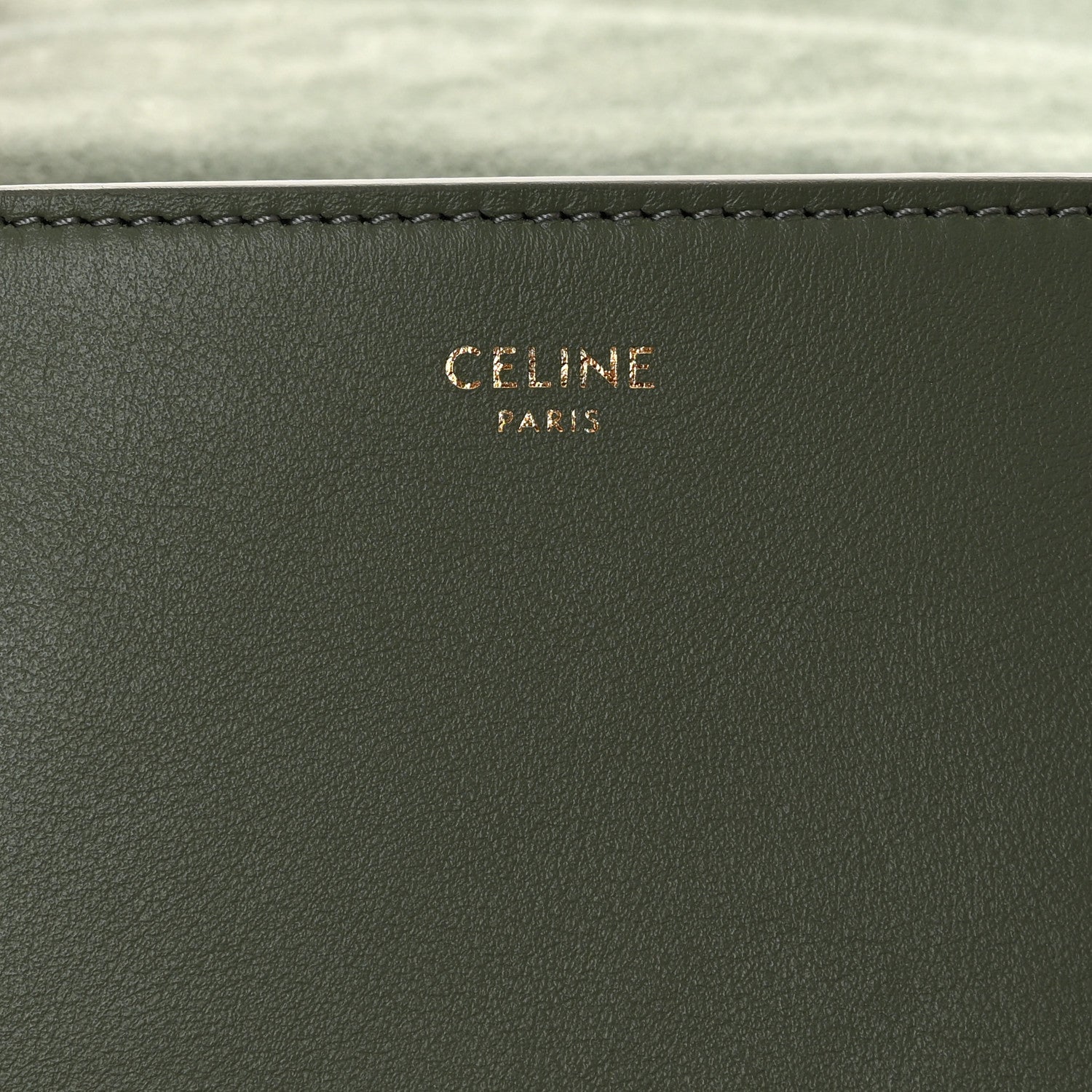 Celine Smooth Calfskin Cuir Triomphe Folco Crossbody Bag Army Green 6 of 12