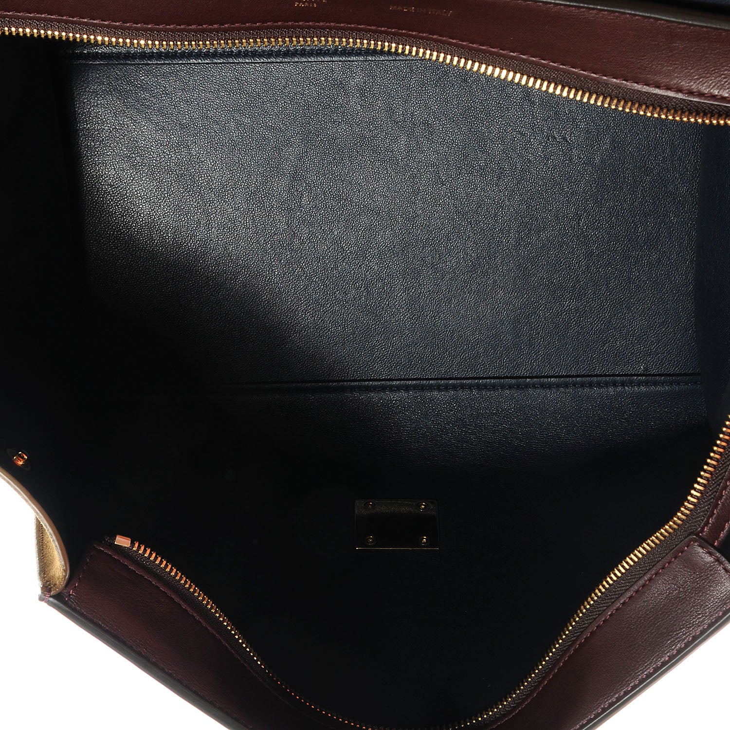Celine Calfskin and Suede Small Tri-Color Trapeze Navy 5 of 7