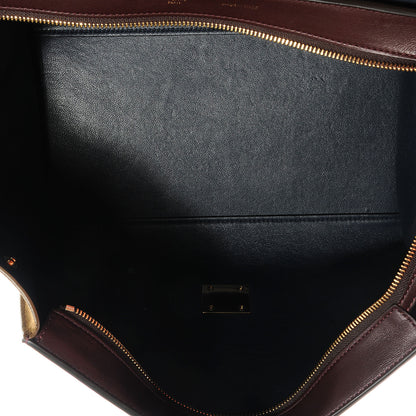 Celine Calfskin and Suede Small Tri-Color Trapeze Navy 5 of 7