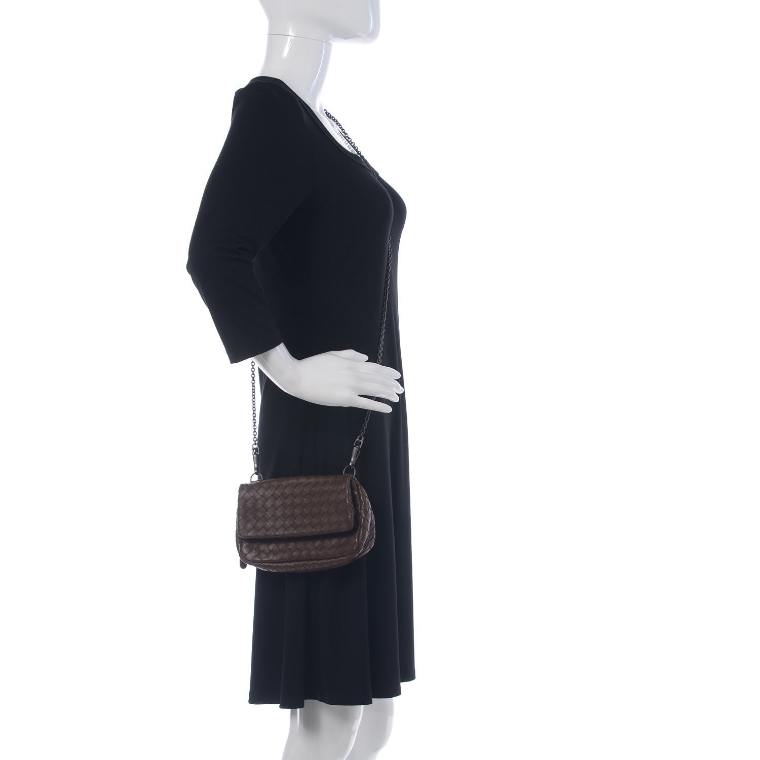 Bottega Veneta Nappa Intrecciato Small Chain Crossbody Ebano 2 of 9