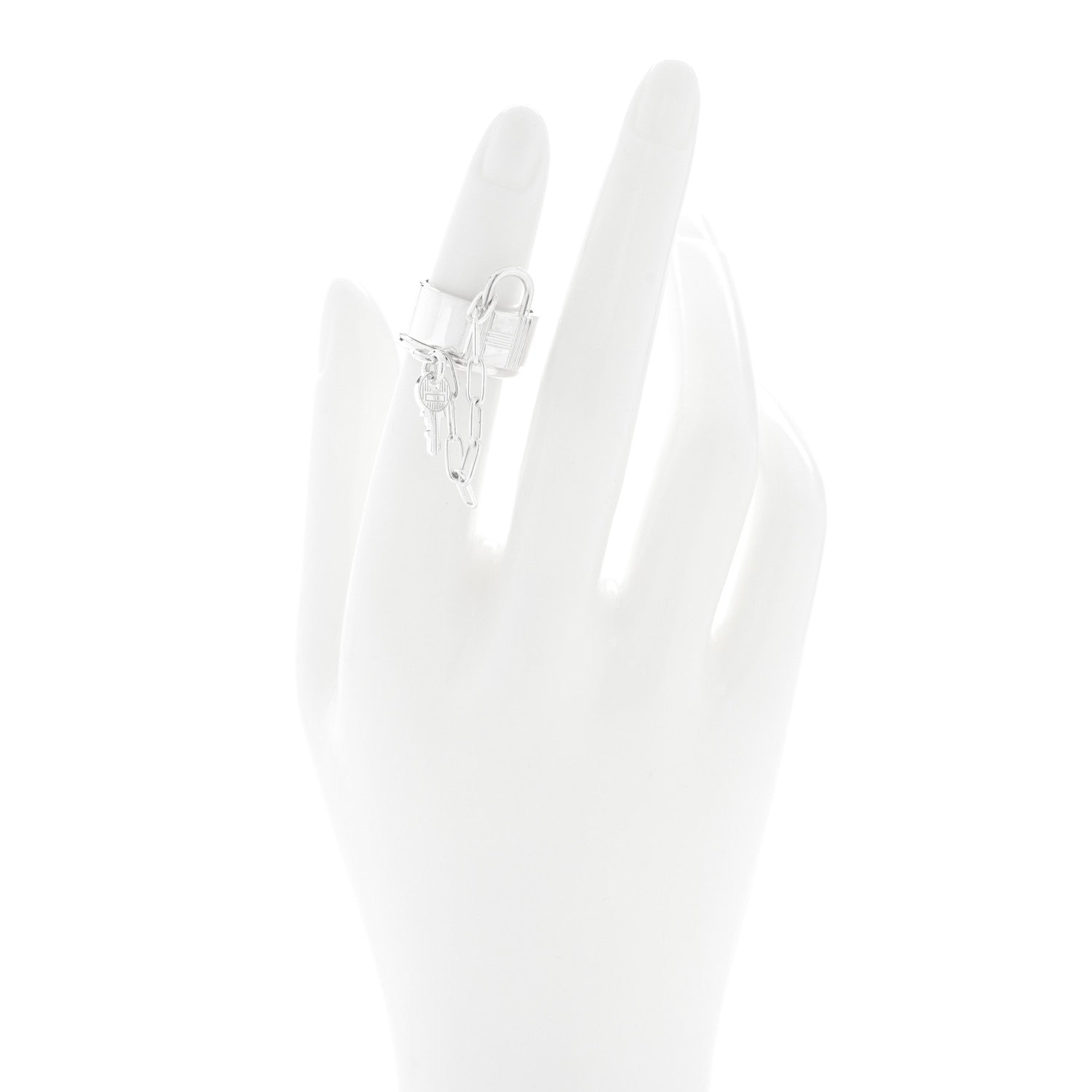 Hermes Sterling Silver Alpha Kelly Double Ring 50 5.25 2 of 5