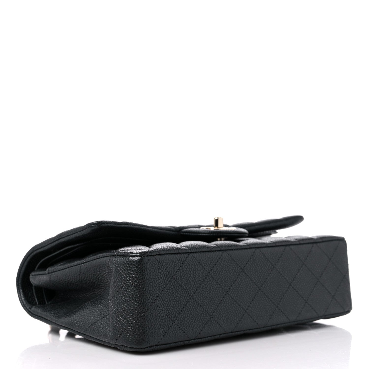 Chanel Metallic Caviar Quilted Medium Double Flap Dark Grey 4 of 9