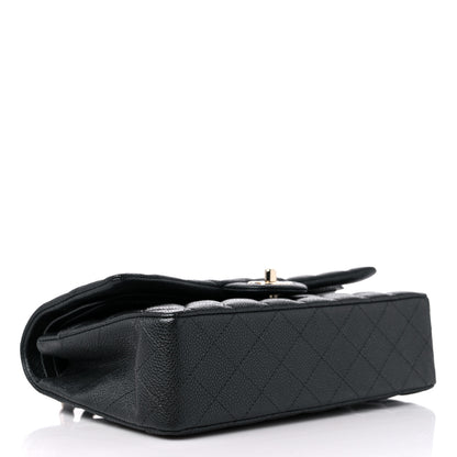 Chanel Metallic Caviar Quilted Medium Double Flap Dark Grey 4 of 9