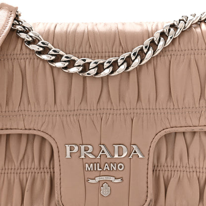 Prada Nappa Gaufre Small Chain Flap Shoulder Bag Cipria 8 of 11