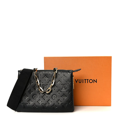 Louis Vuitton Lambskin Embossed Monogram Coussin PM Black 11 of 11