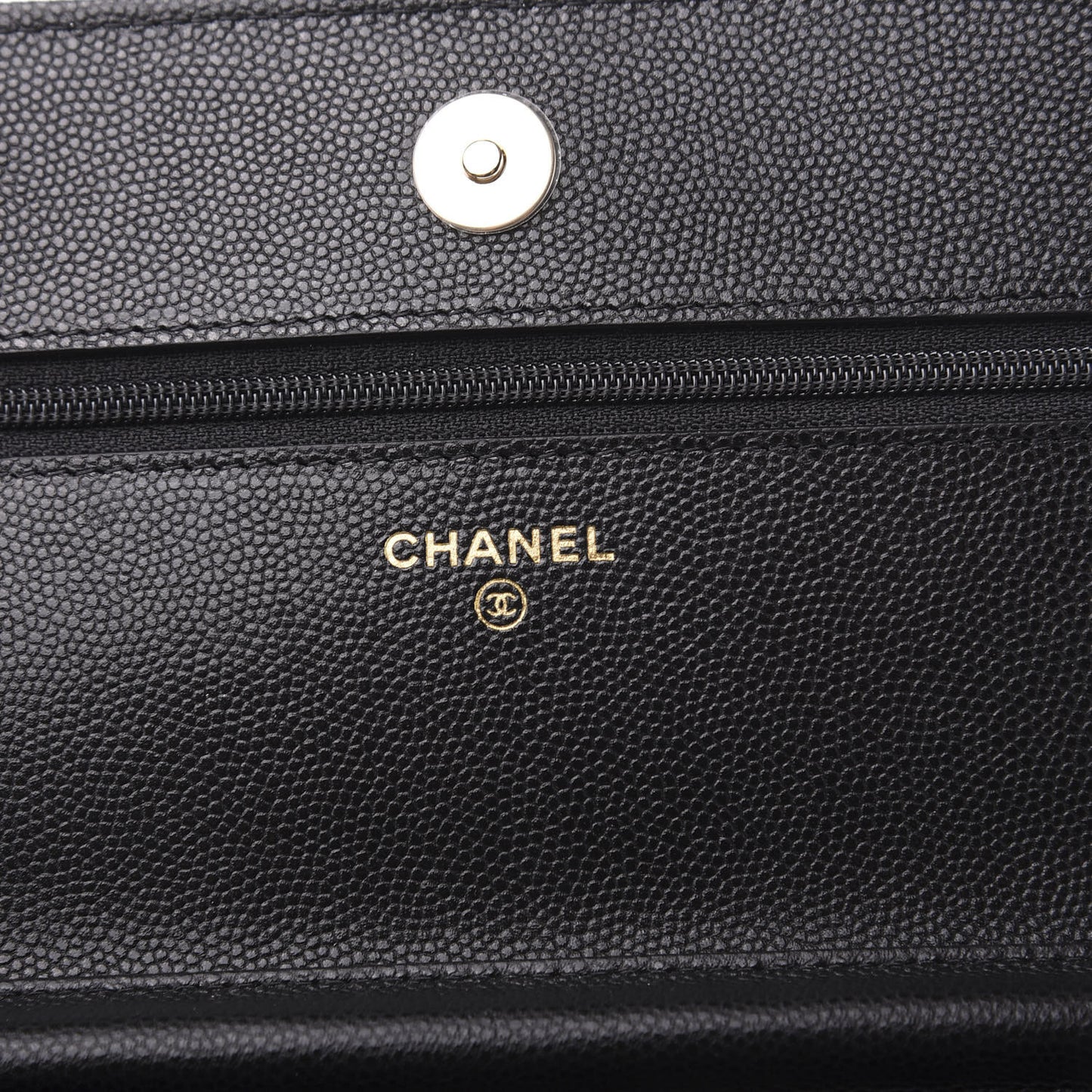 Caviar Quilted French New Wave Chain CC Wallet On Chain WOC Black