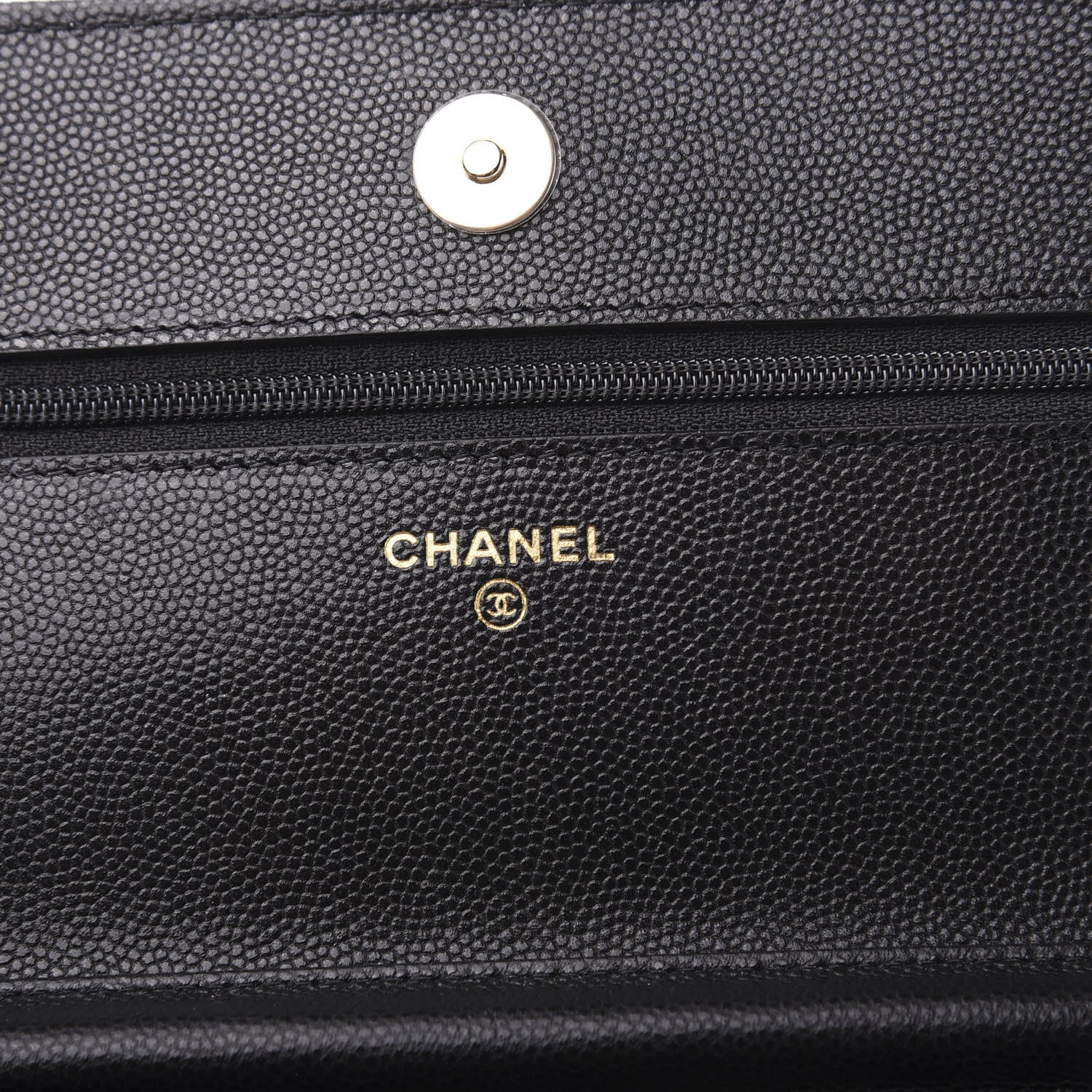 Chanel Caviar Quilted French New Wave Chain CC Wallet On Chain WOC Black 8 of 12