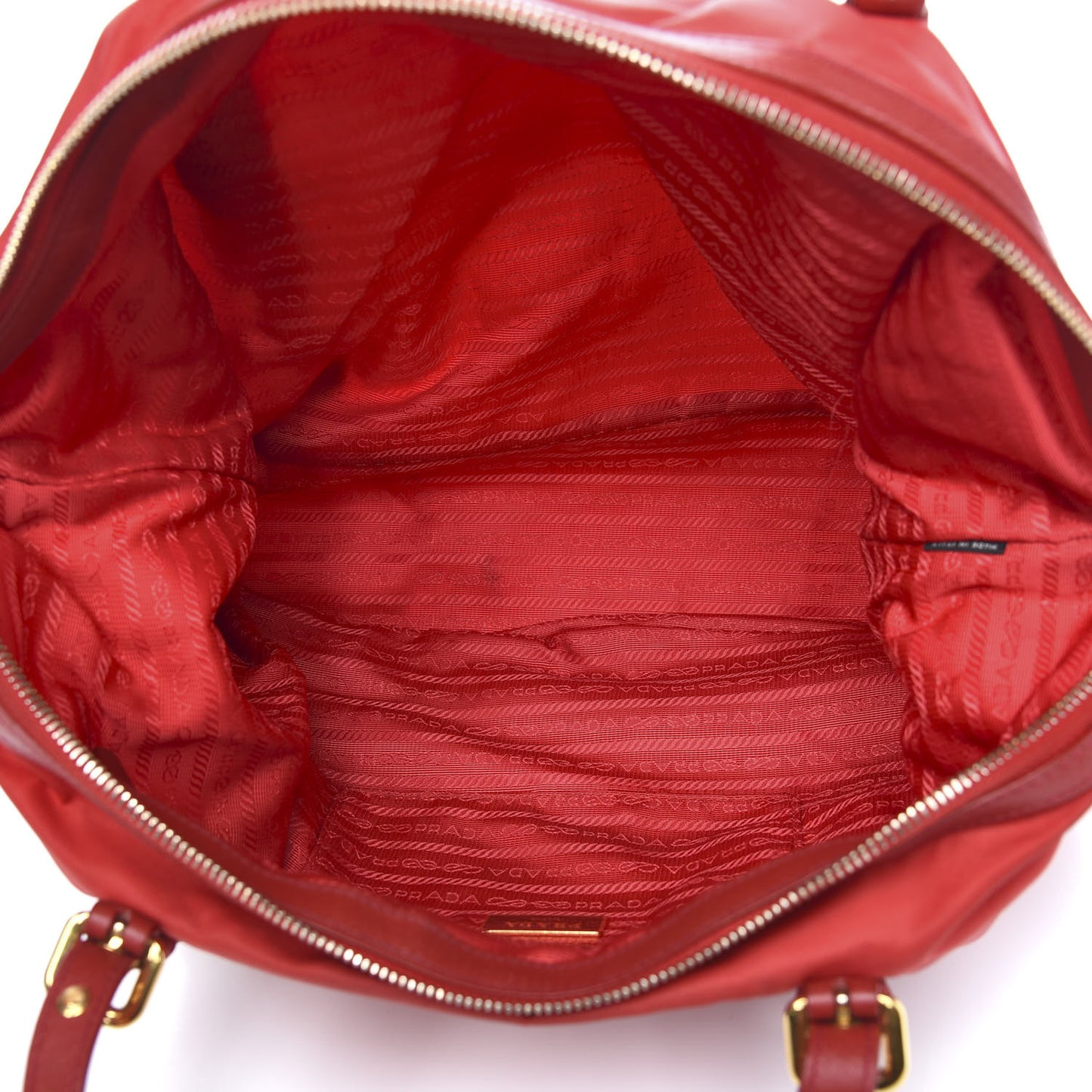 Tessuto Nylon Saffiano Tote Rosso