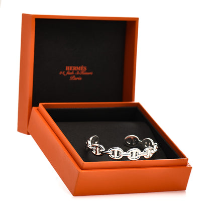 Hermes Sterling Silver MM Chaine d'Ancre Enchainee Cuff Bracelet SH 5 of 5