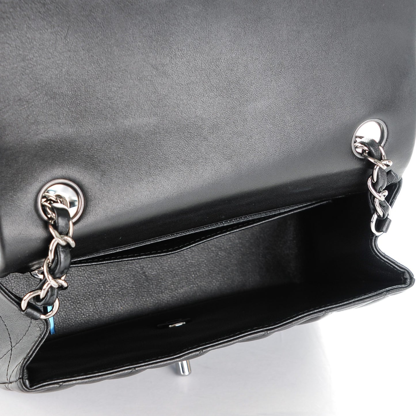 Lambskin Quilted Mini Rectangular Flap Black