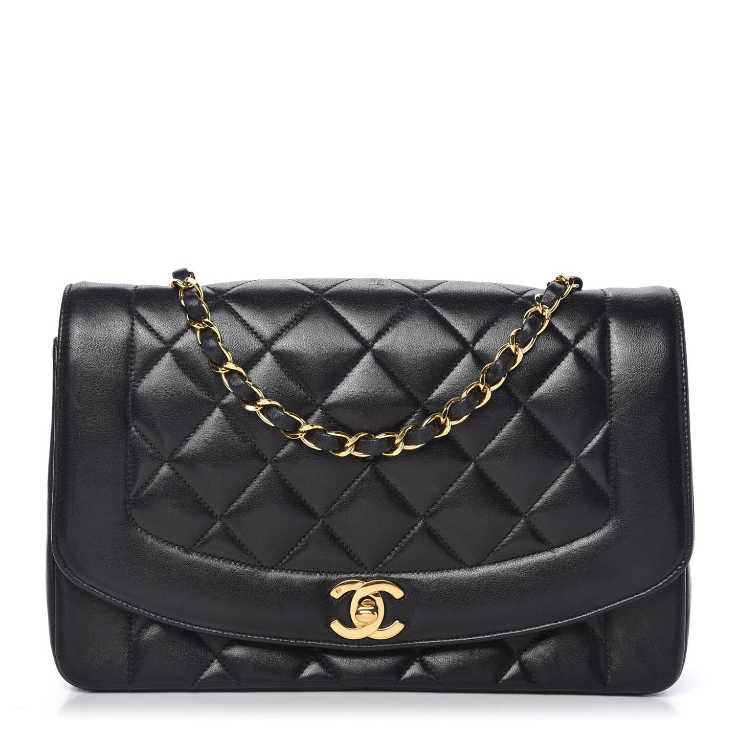 Lambskin Quilted Medium Single Flap Black