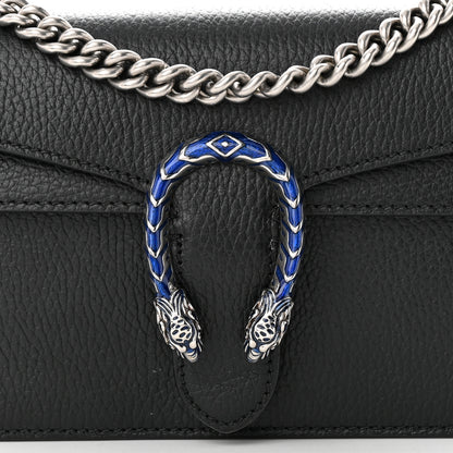 Gucci Dollar Calfskin Enamel Small Dionysus Shoulder Bag Black Electric Blue 8 of 14