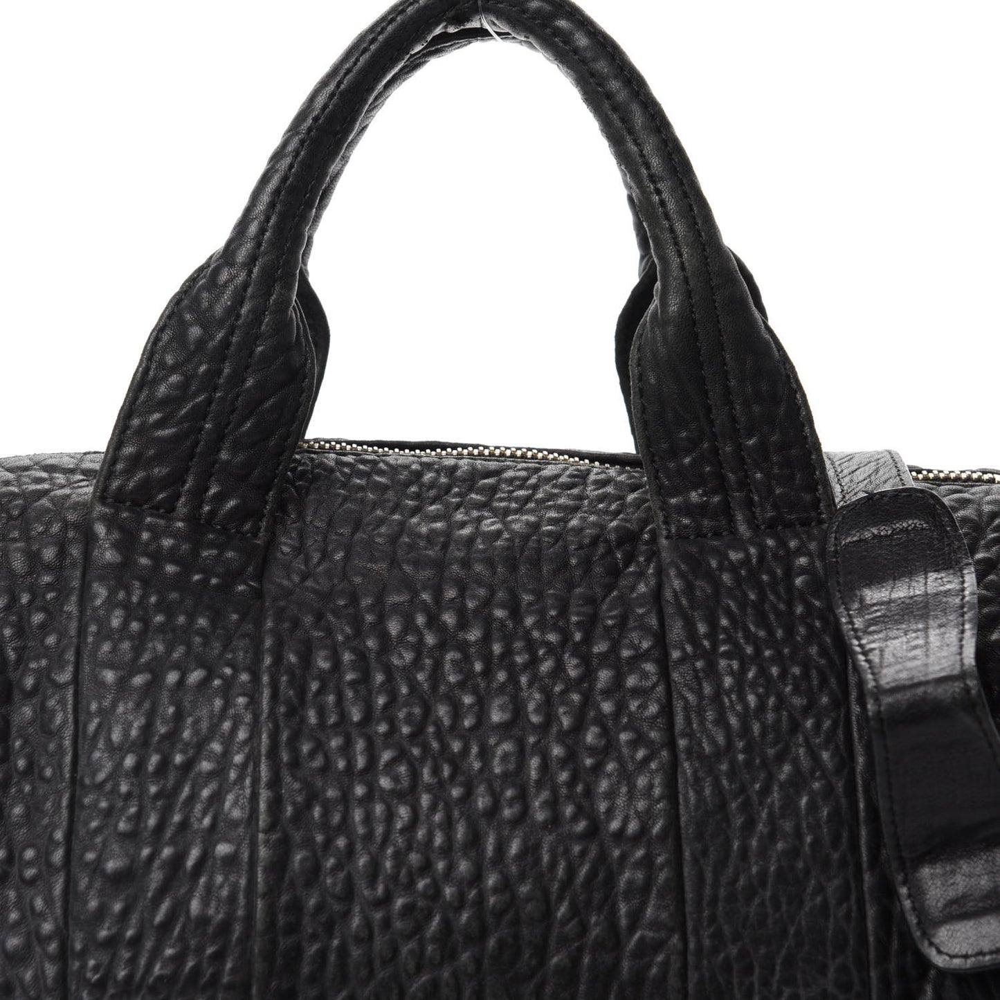 Pebbled Lambskin Rocco Black Pale Gold Hardware