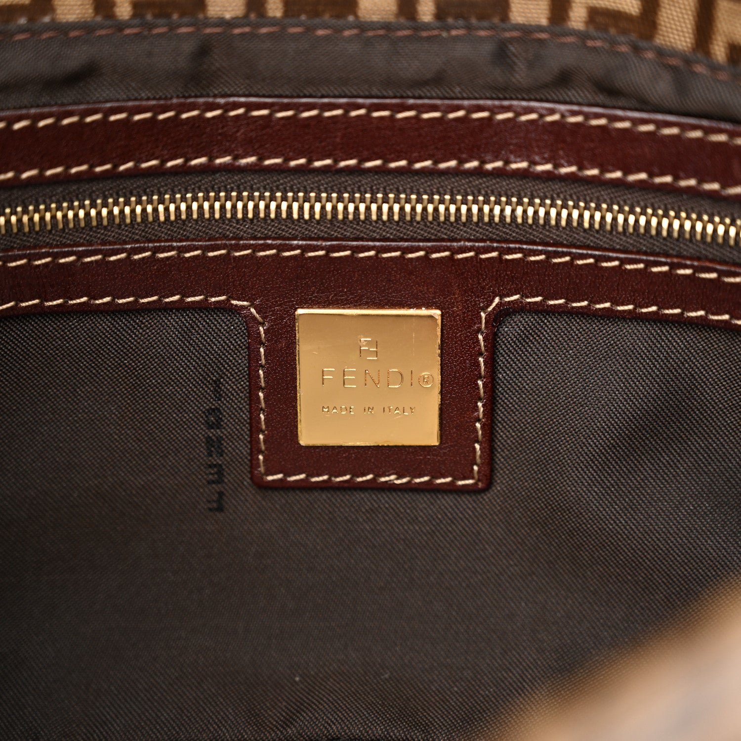 Fendi Vinyl Zucchino Baguette Tobacco 6 of 10