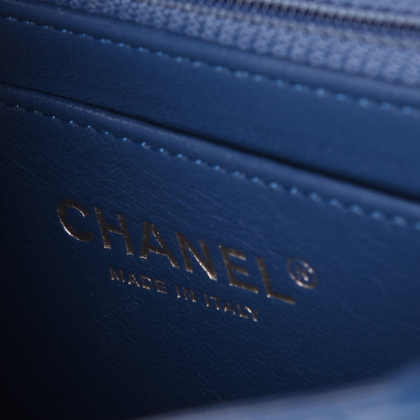 Calfskin Quilted Mini Square Flap Blue