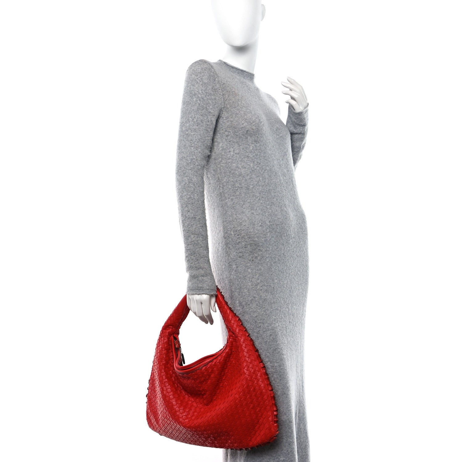 Bottega Veneta Nappa Intrecciato Fringe Large Veneta Hobo Rosso 2 of 10