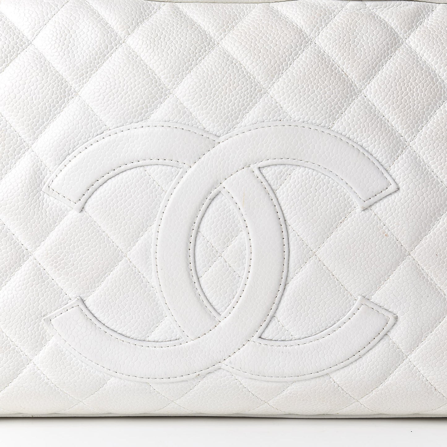Caviar Quilted Large Bowler White