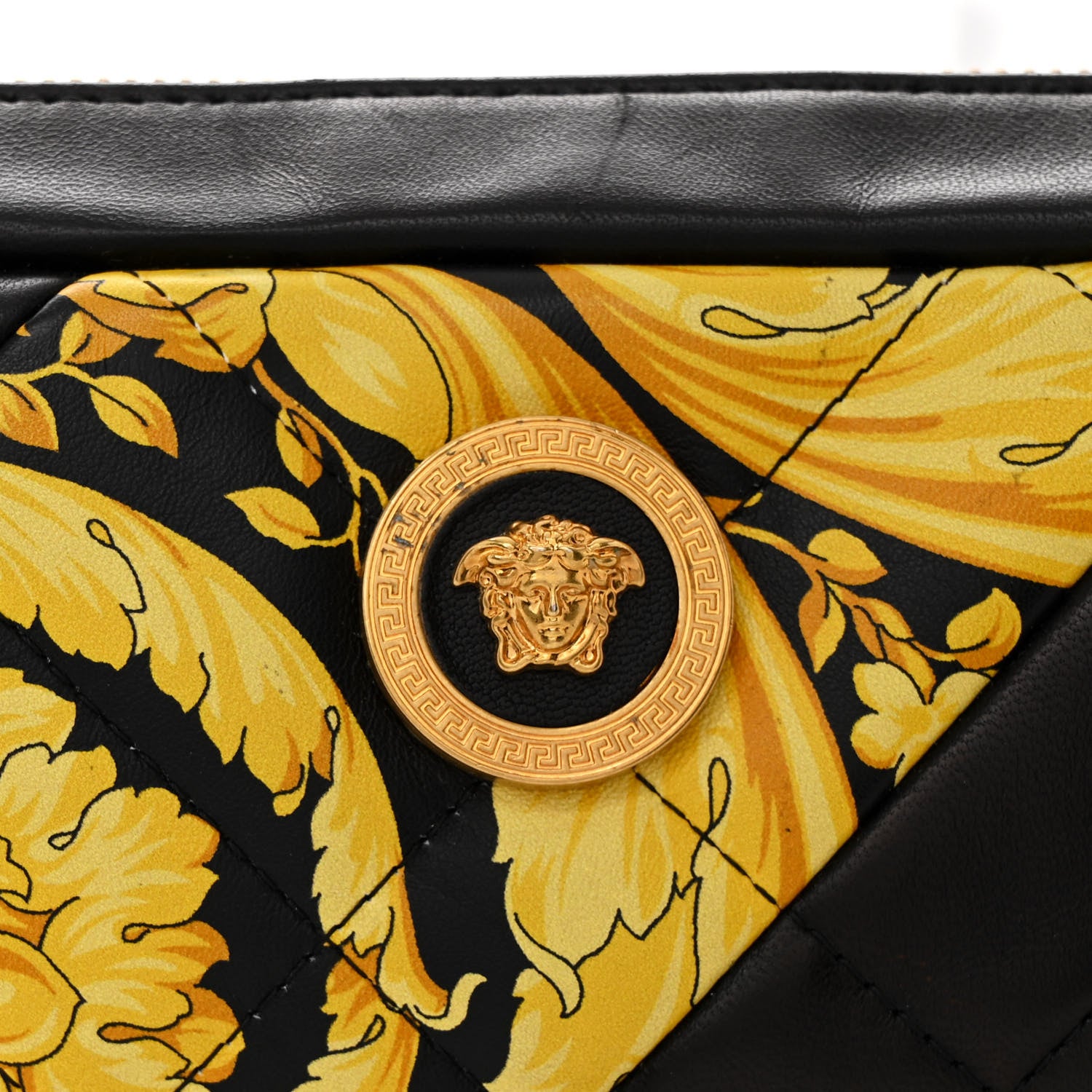 Versace Nappa Barocco Printed Quilted Vanitas Medea Belt Bag Black 8 of 10