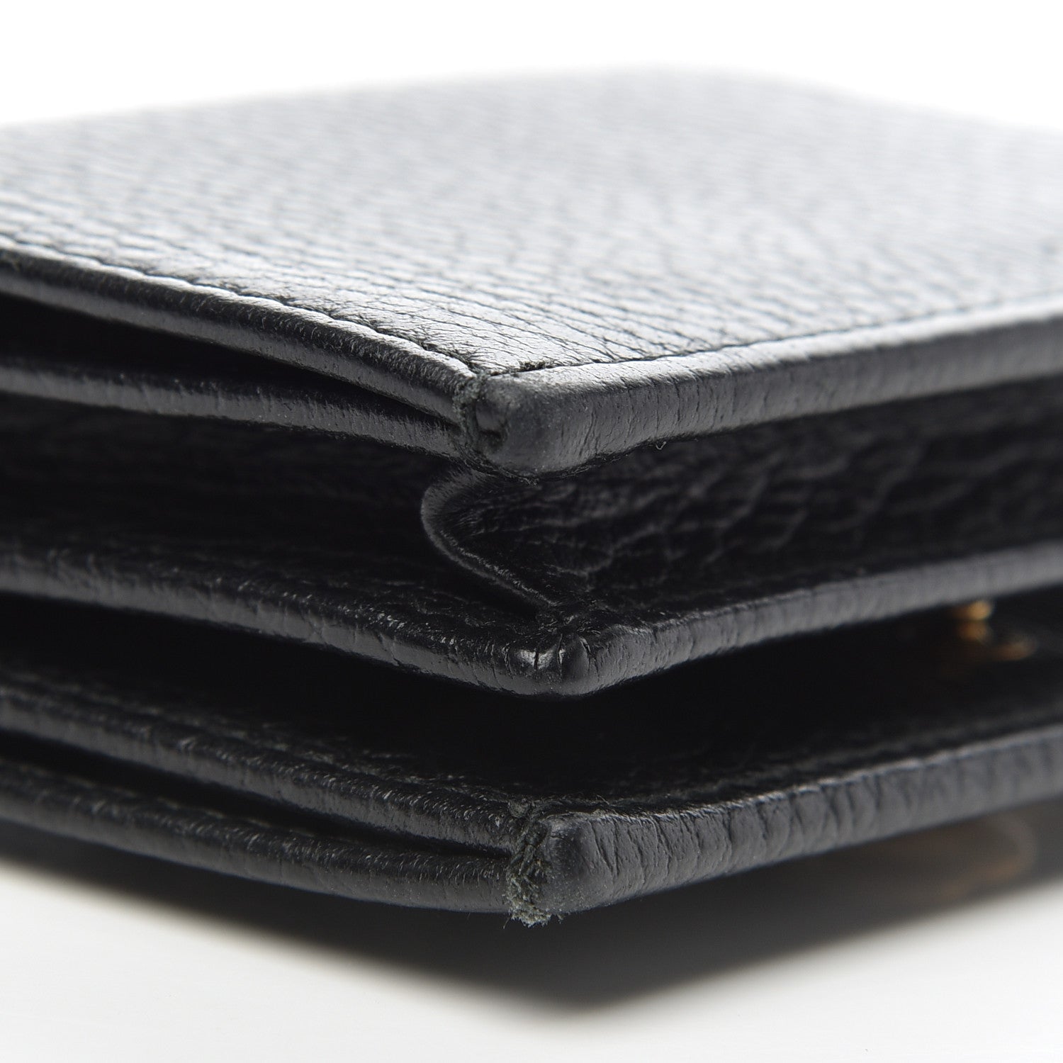 Gucci Pebbled Calfskin Butterfly Card Case Black 10 of 11