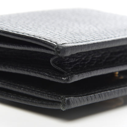 Gucci Pebbled Calfskin Butterfly Card Case Black 10 of 11