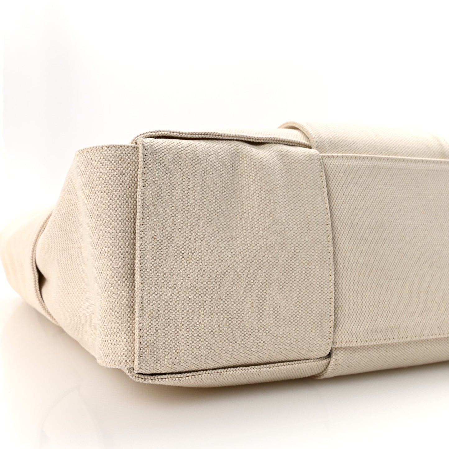 Canvas Maxi Intrecciato Large Arco Tote Beige Black