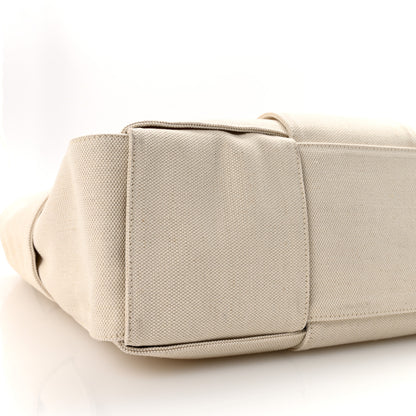 Bottega Veneta Canvas Maxi Intrecciato Large Arco Tote Beige Black 9 of 10