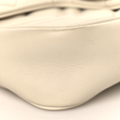 Gucci Calfskin Matelasse Super Mini GG Marmont Shoulder Bag White 8 of 9