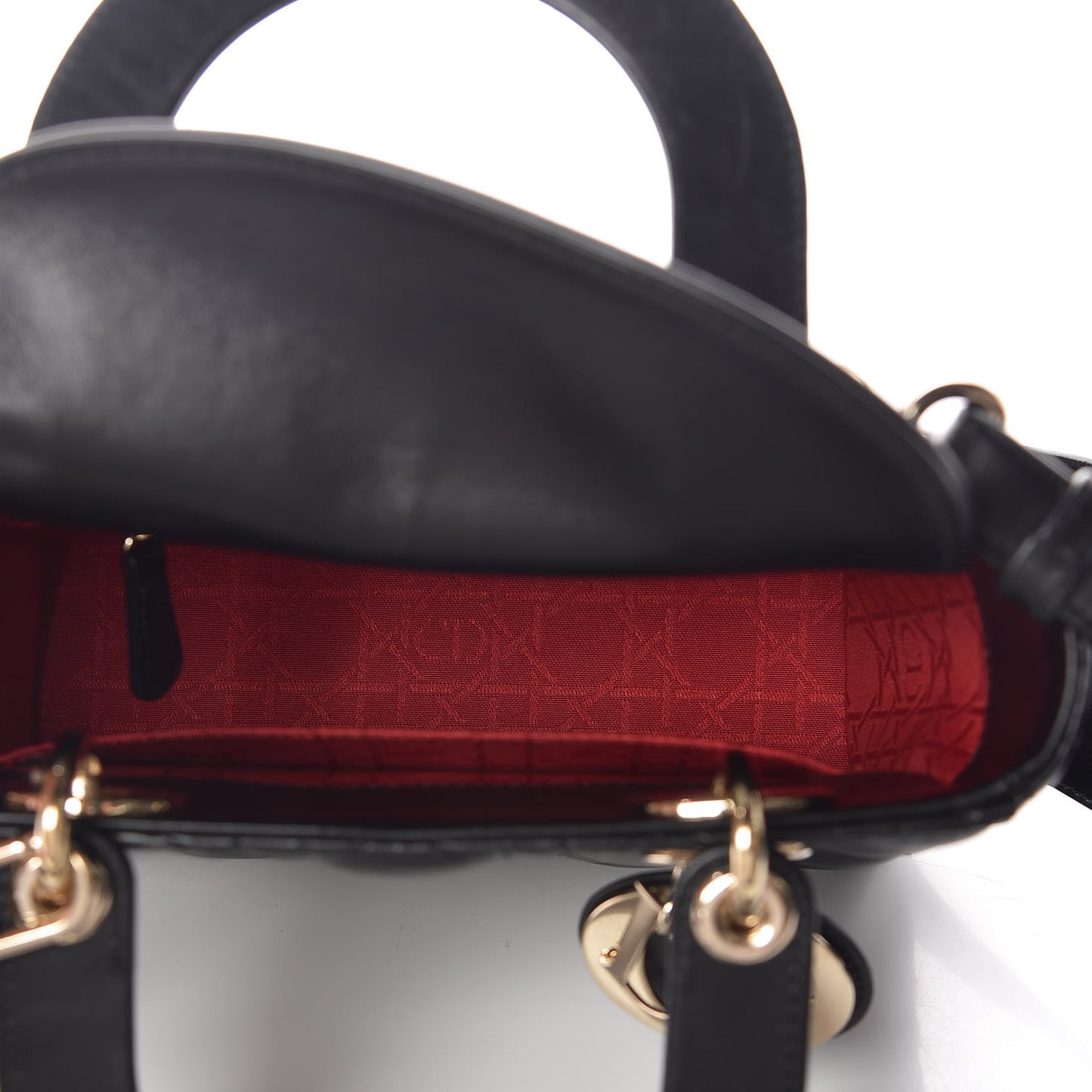 Lambskin Cannage Small Lucky Badges My Lady Dior Black