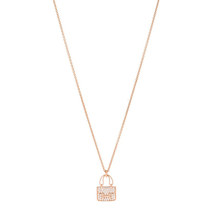 Hermes 18K Rose Gold Diamond Constance Amulettes Pendant Necklace 1 of 5