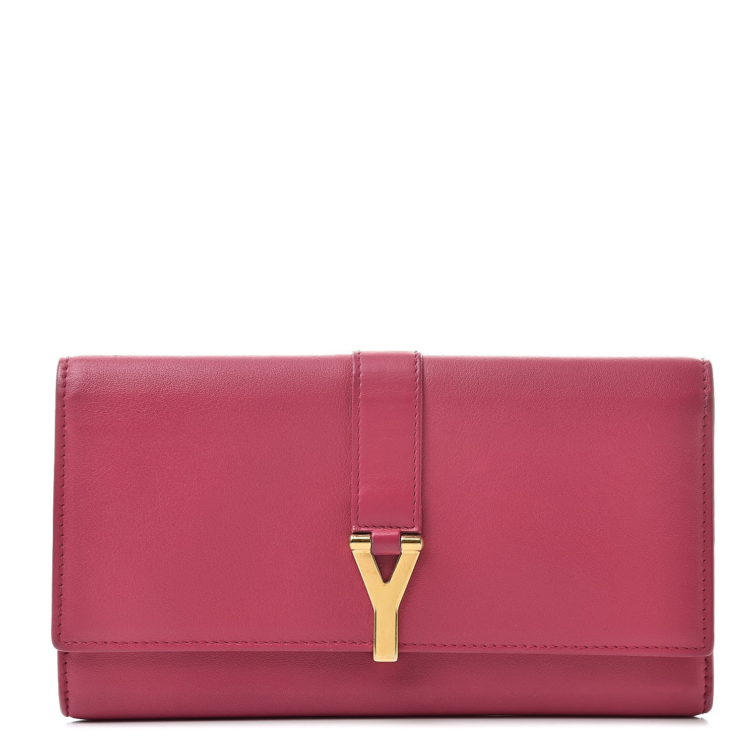 Saint Laurent Calfskin Classic Y Ligne Clutch Fuchsia 1 of 10