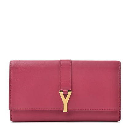 Saint Laurent Calfskin Classic Y Ligne Clutch Fuchsia 1 of 10