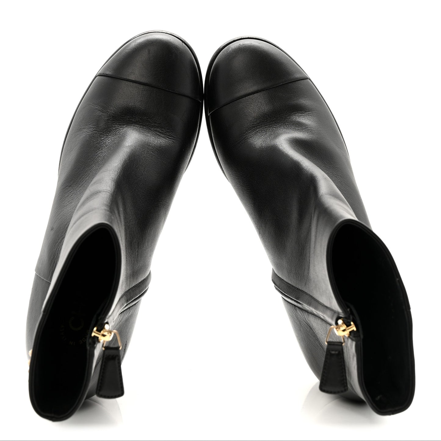 Calfskin CC Ankle Boots 38.5 Black