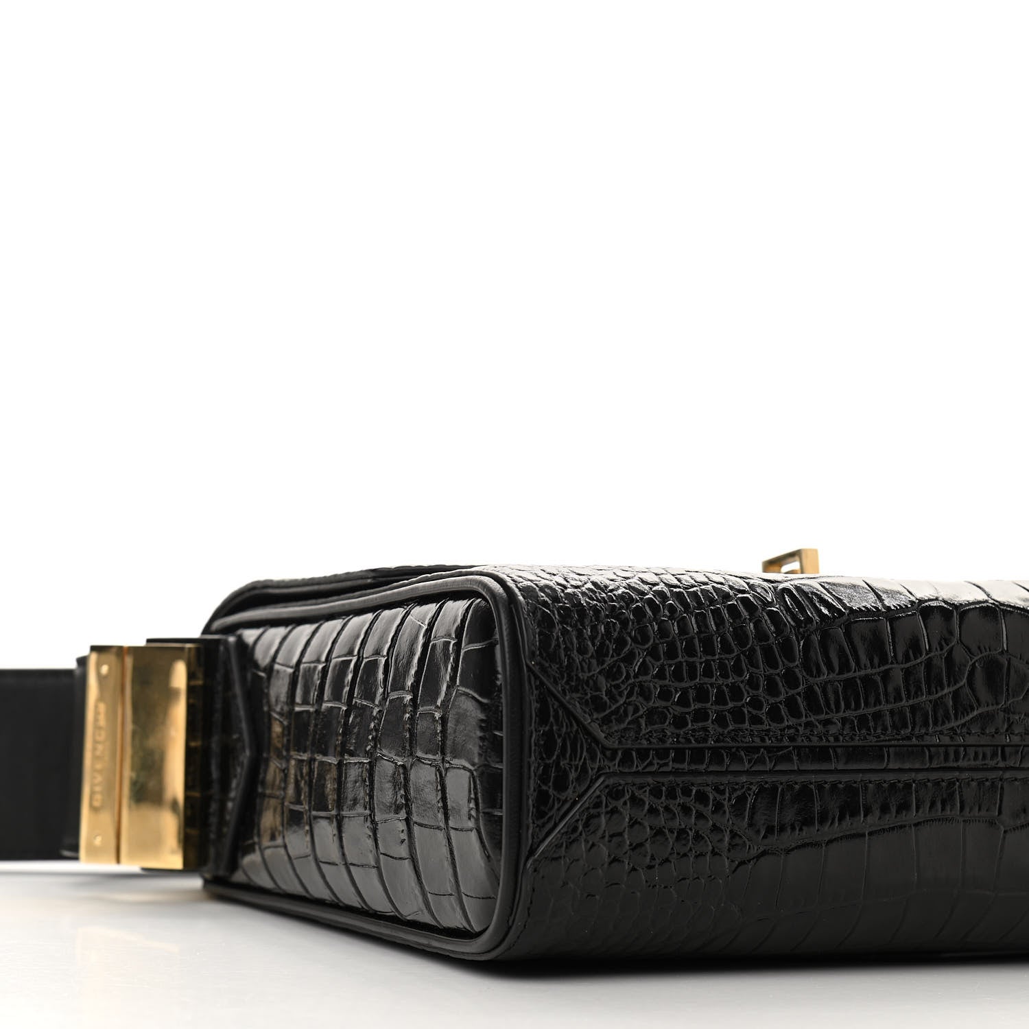 Givenchy Calfskin Crocodile Embossed Medium Eden Black 8 of 9