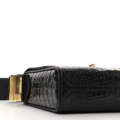 Givenchy Calfskin Crocodile Embossed Medium Eden Black 8 of 9