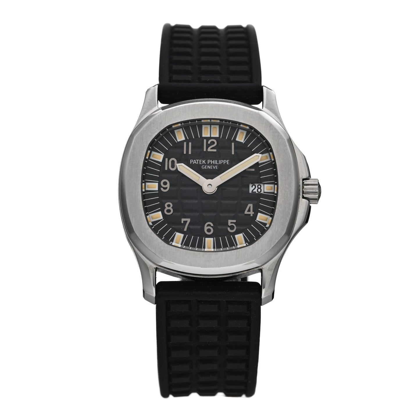 Stainless Steel Rubber 28mm Aquanaut Quartz Watch Black 4960A