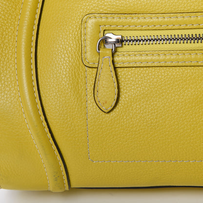 Celine Drummed Calfskin Mini Luggage Citron 22 of 26