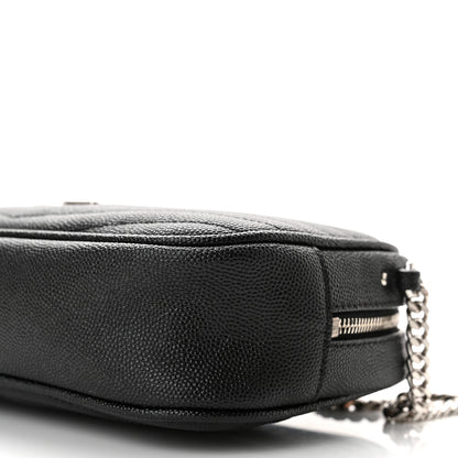 Saint Laurent Grain De Poudre Matelasse Monogram Mini Lou Camera Bag Black 9 of 10