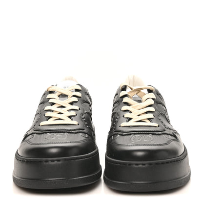 Gucci Calfskin GG Tennis Embossed Perforated Mens Interlocking G 55mm Sneakers 11.5 Black 3 of 10