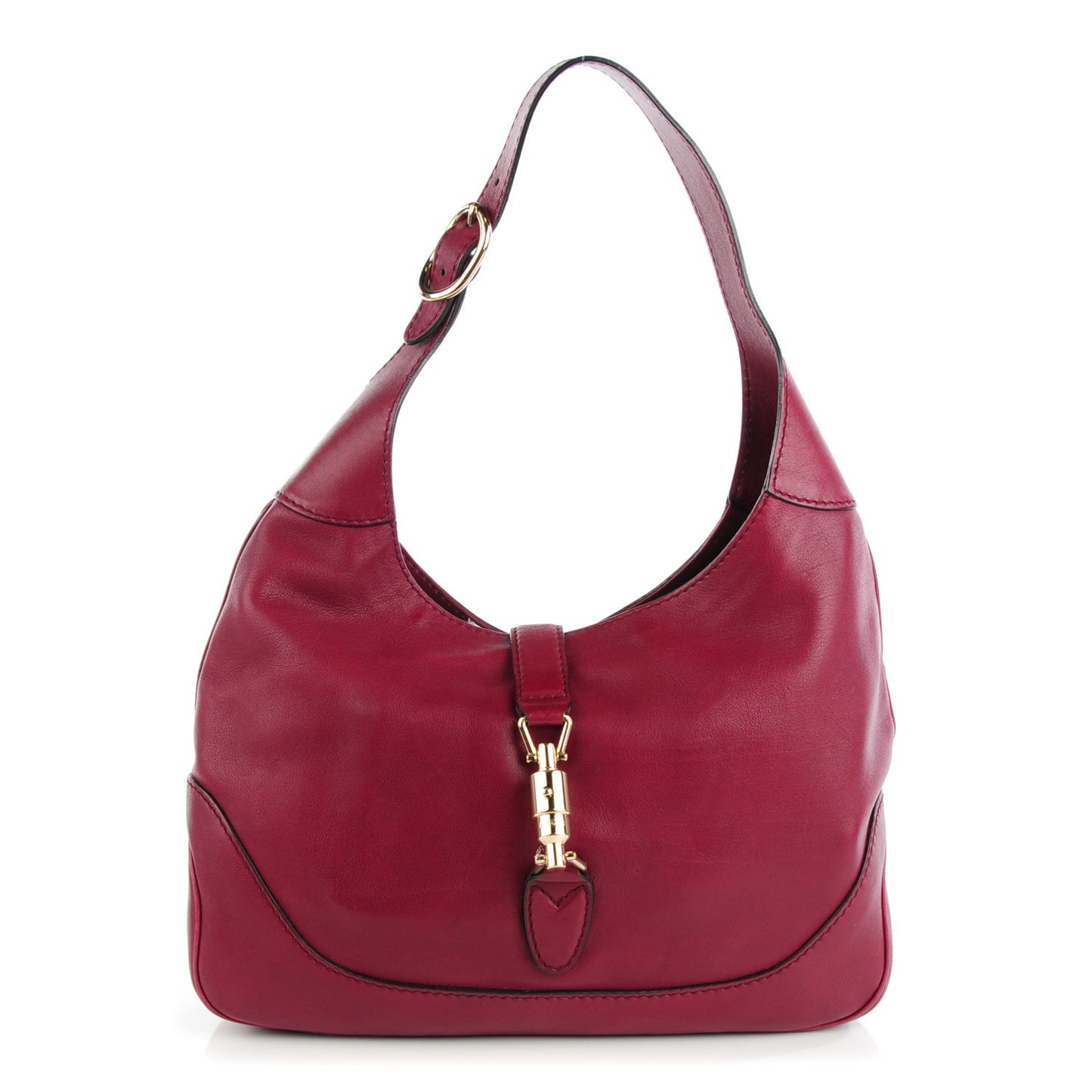 Calfskin Medium Jackie Soft Hobo Burgundy