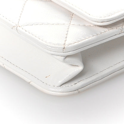 Chanel Goatskin Quilted Timeless CC Wallet On Chain WOC White 11 of 12