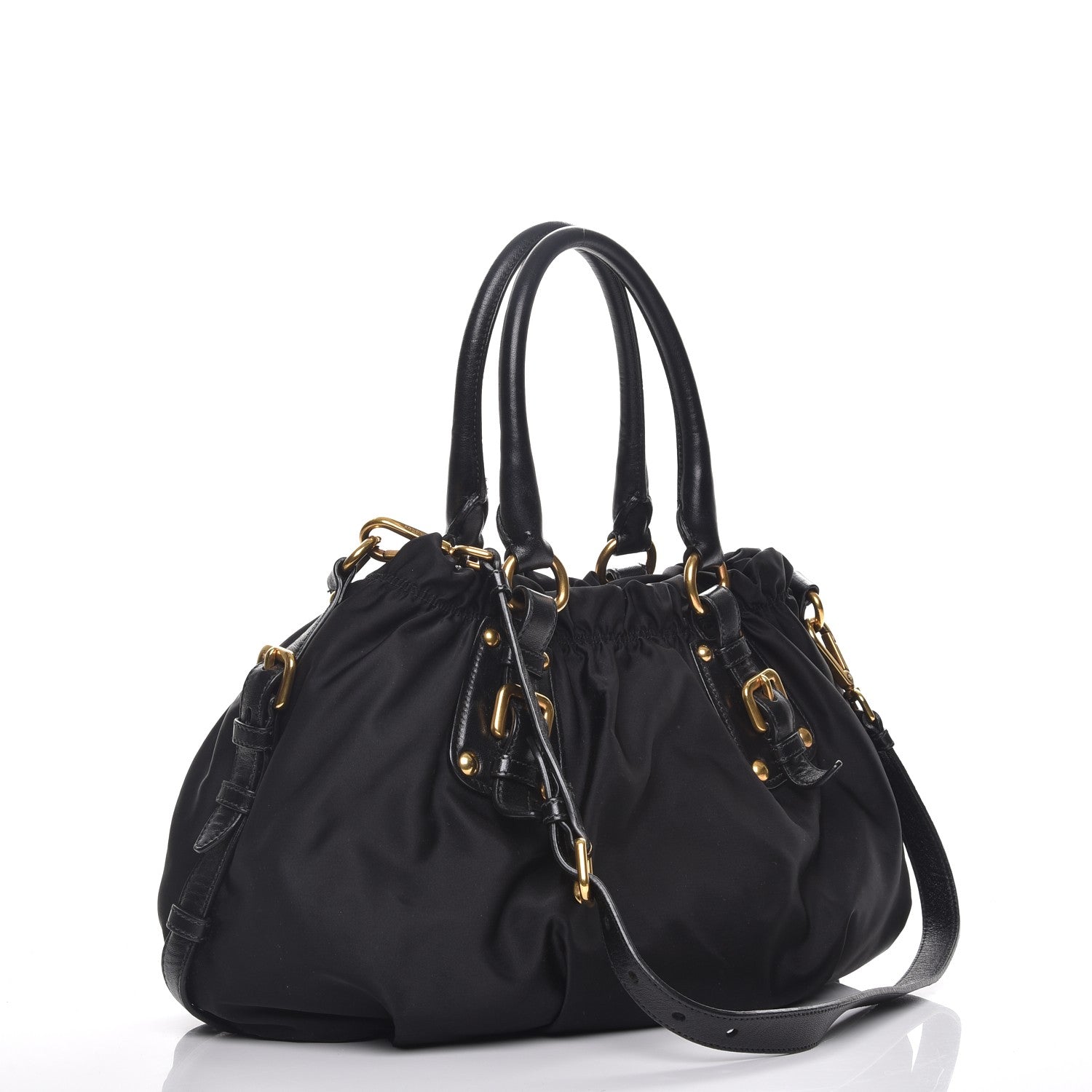 Prada Tessuto Nylon Jacquard Logo Tote Nero Black 4 of 10