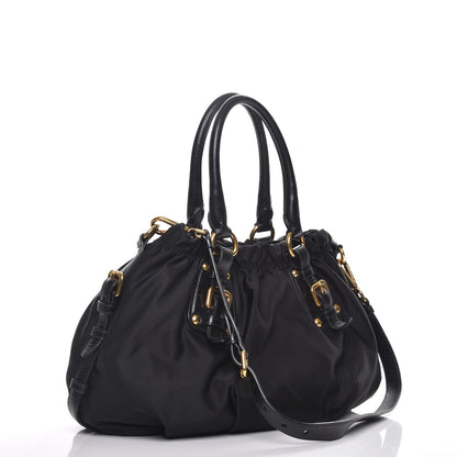 Prada Tessuto Nylon Jacquard Logo Tote Nero Black 4 of 10