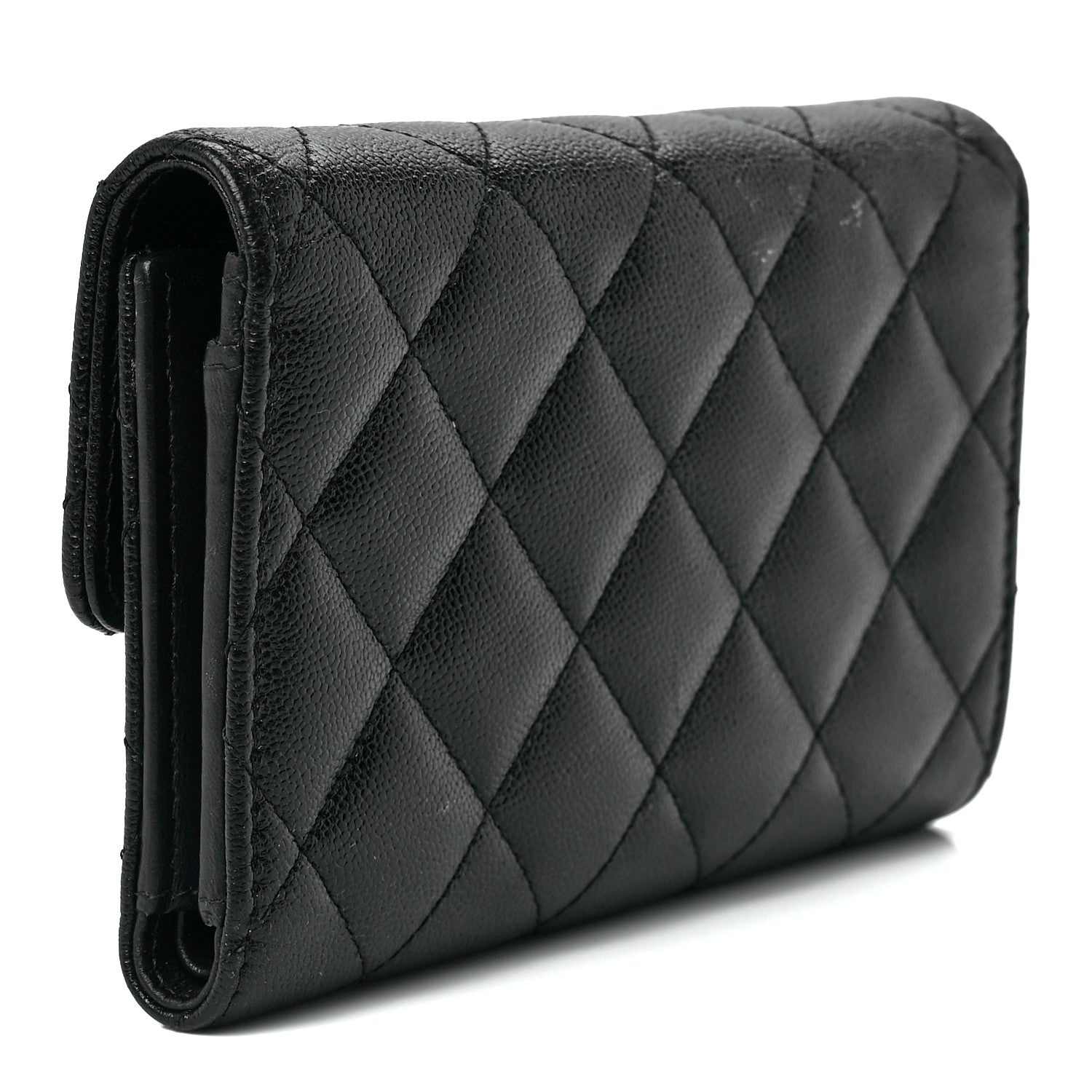 Chanel Caviar Quilted Studded CC Medium Flap Wallet Black 2 of 11
