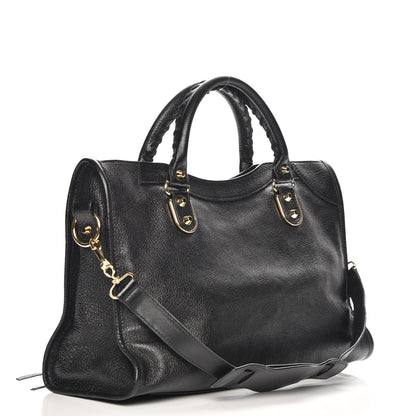 Balenciaga Chevre Gold Metallic Edge Hardware City Black 4 of 8